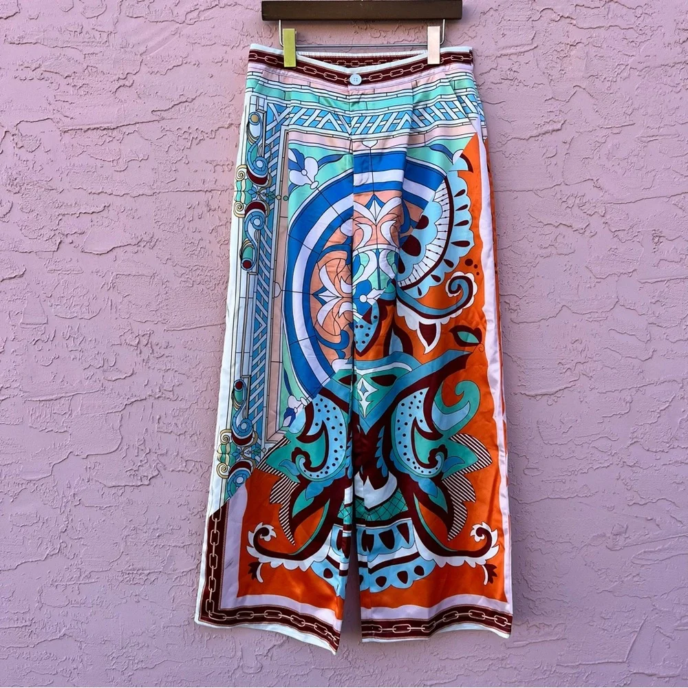Stylewe Resort Wear Wide Leg Colorful Pants Size  Large